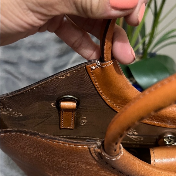 Fossil Vintage Brown Leather Tote / Crossbody Bag with Round Handles NWOT - Picture 6 of 9